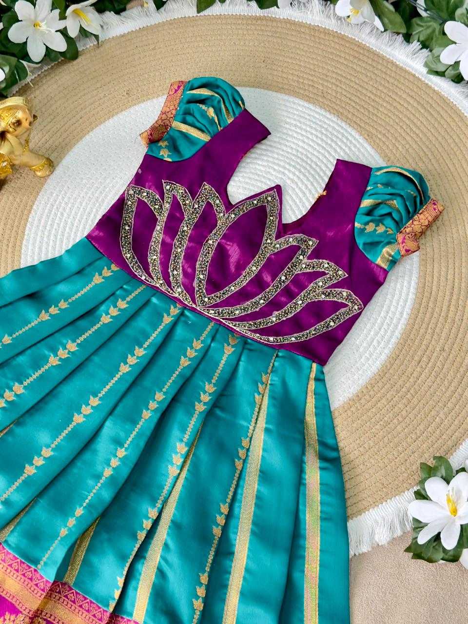 YNF Wholesale Silk Kids Gown KESH505 Six6 Lotus | Surat Manufacturer