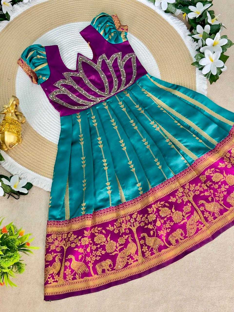 YNF Wholesale Silk Kids Gown KESH505 Six6 Lotus | Surat Manufacturer