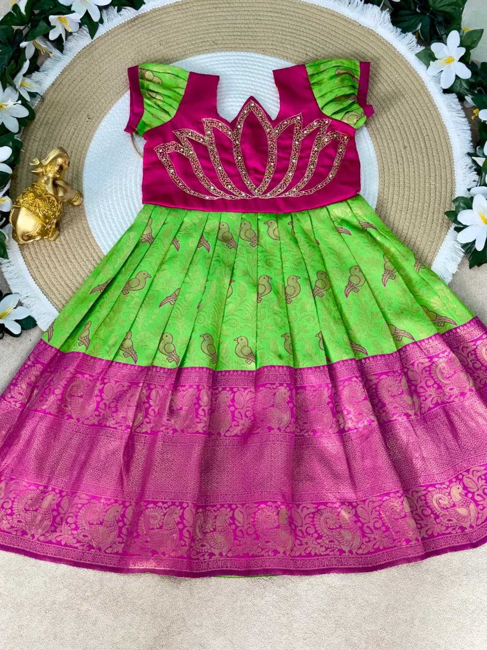 YNF Wholesale Silk Kids Gown KESH505 Six6 Lotus | Surat Manufacturer