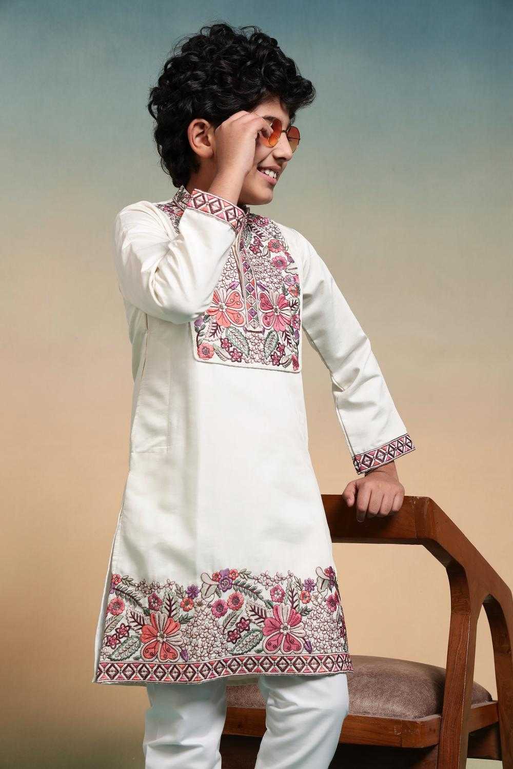 YNF Wholesale Silk Boys Kurta Pyjama RIN202 91101 SHAAHI JUNIOR | Surat Manufacturer