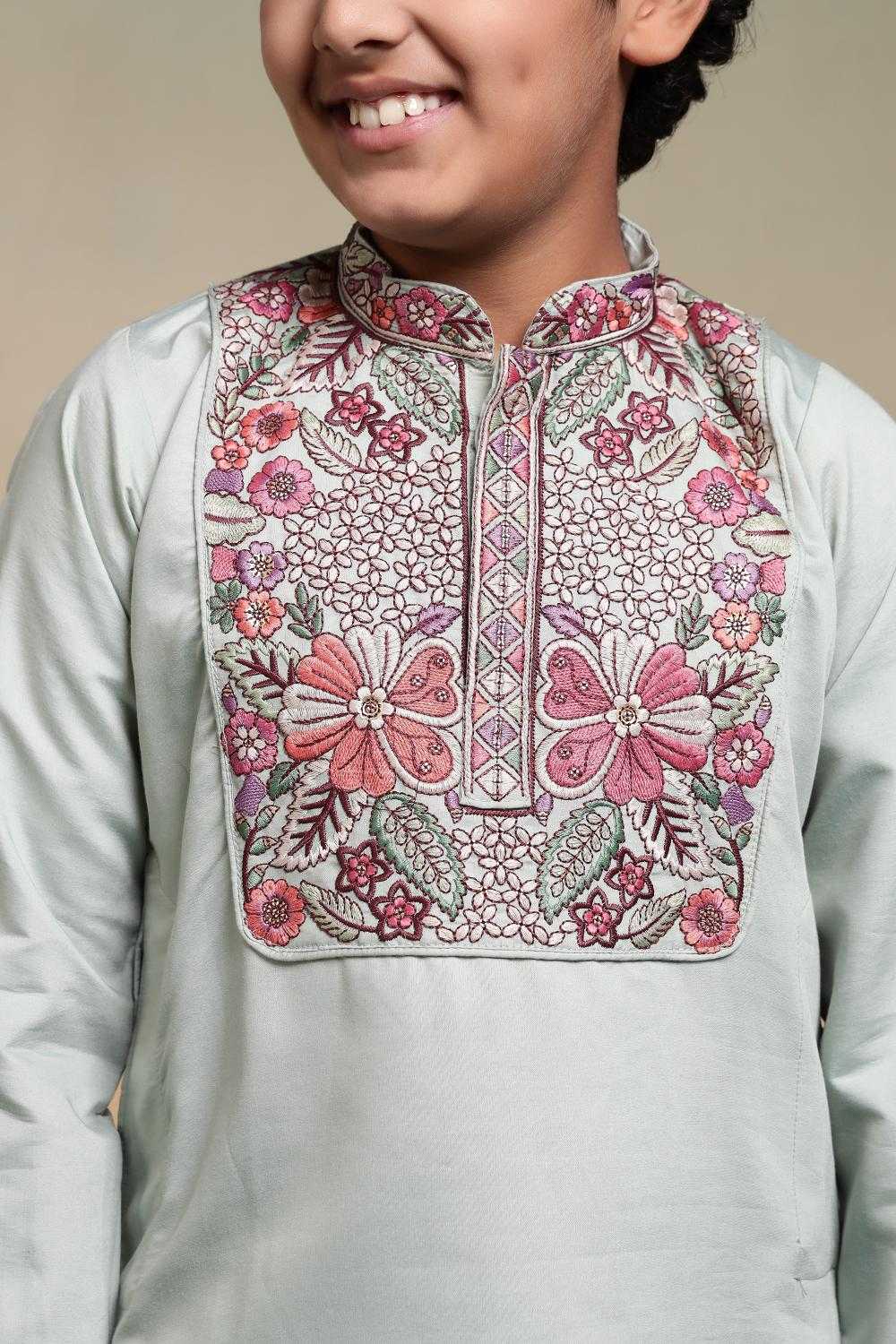 YNF Wholesale Silk Boys Kurta Pyjama RIN202 91101 SHAAHI JUNIOR | Surat Manufacturer