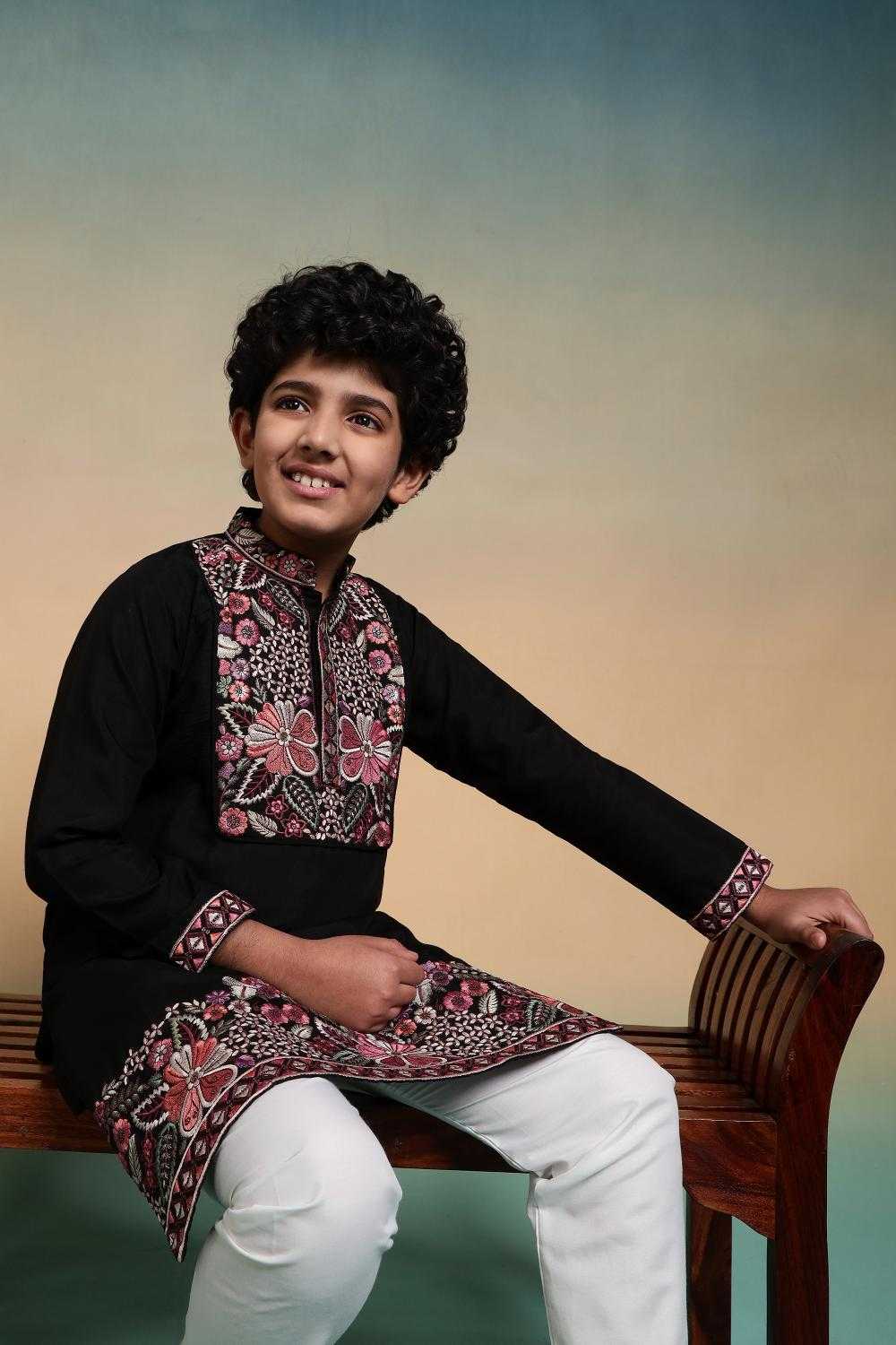YNF Wholesale Silk Boys Kurta Pyjama RIN202 91101 SHAAHI JUNIOR | Surat Manufacturer