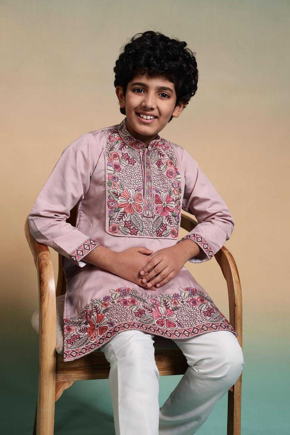 YNF Wholesale Silk Boys Kurta Pyjama RIN202 91101 SHAAHI JUNIOR | Surat Manufacturer
