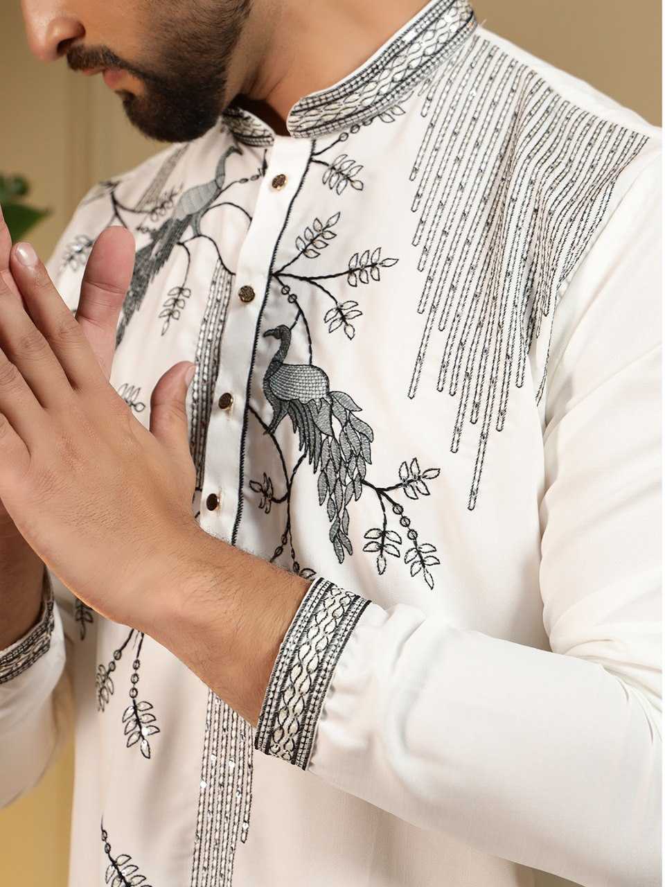 YNF Wholesale Silk Viscose Mens Kurta Pyjama KESH629 123 | Surat Manufacturer