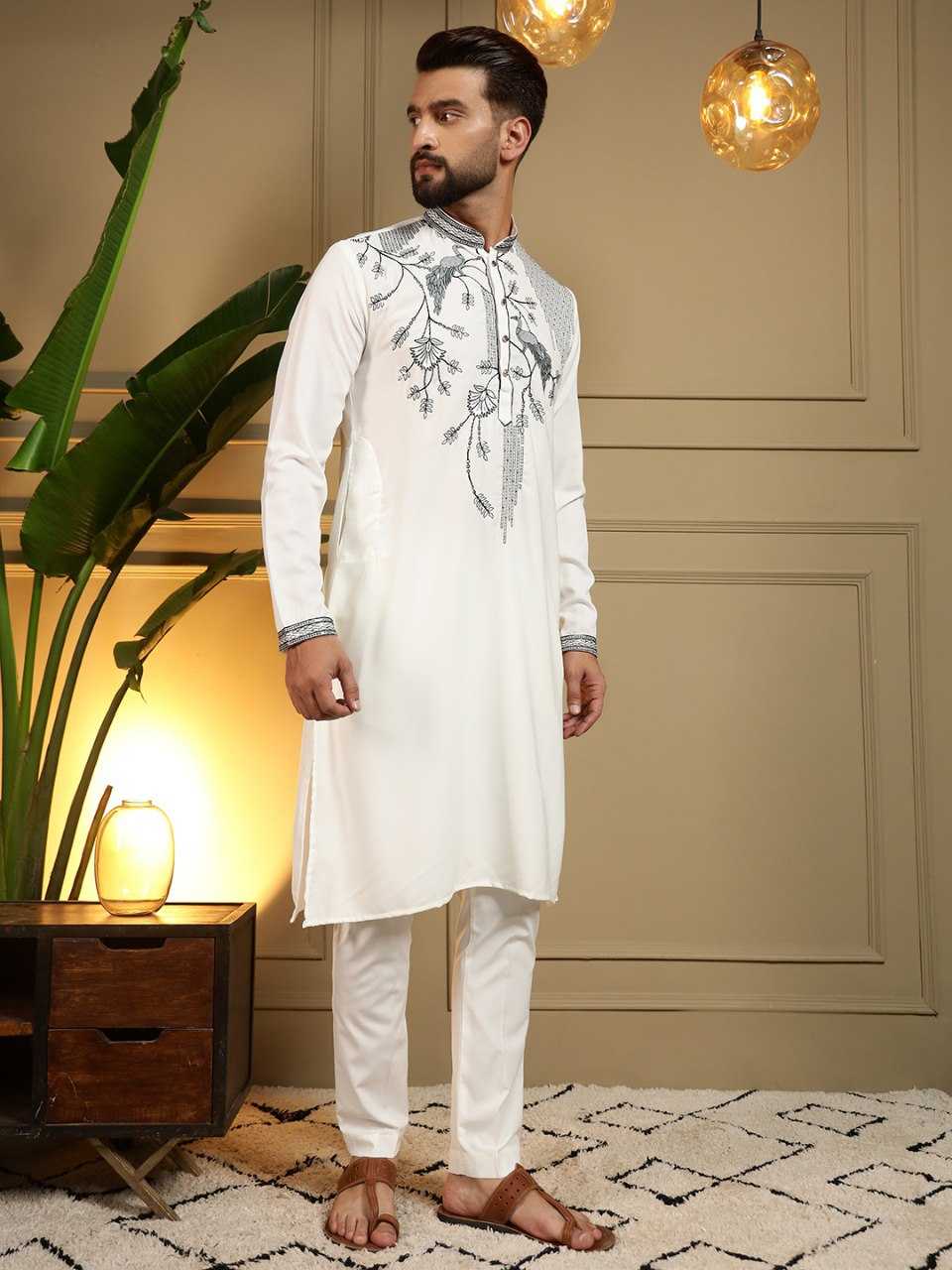 YNF Wholesale Silk Viscose Mens Kurta Pyjama KESH629 123 | Surat Manufacturer