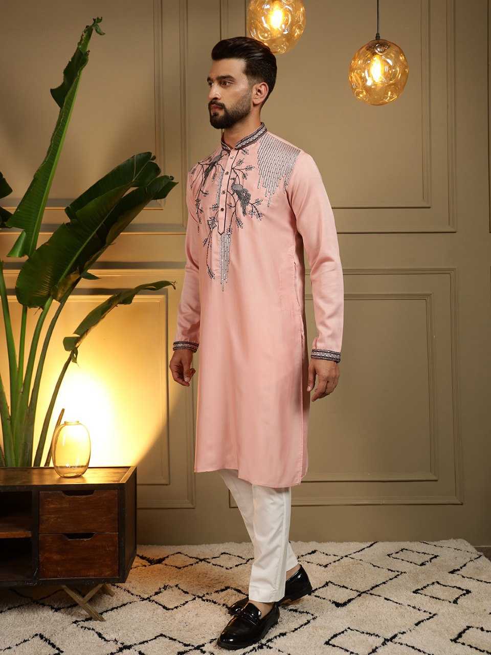 YNF Wholesale Silk Viscose Mens Kurta Pyjama KESH629 123 | Surat Manufacturer