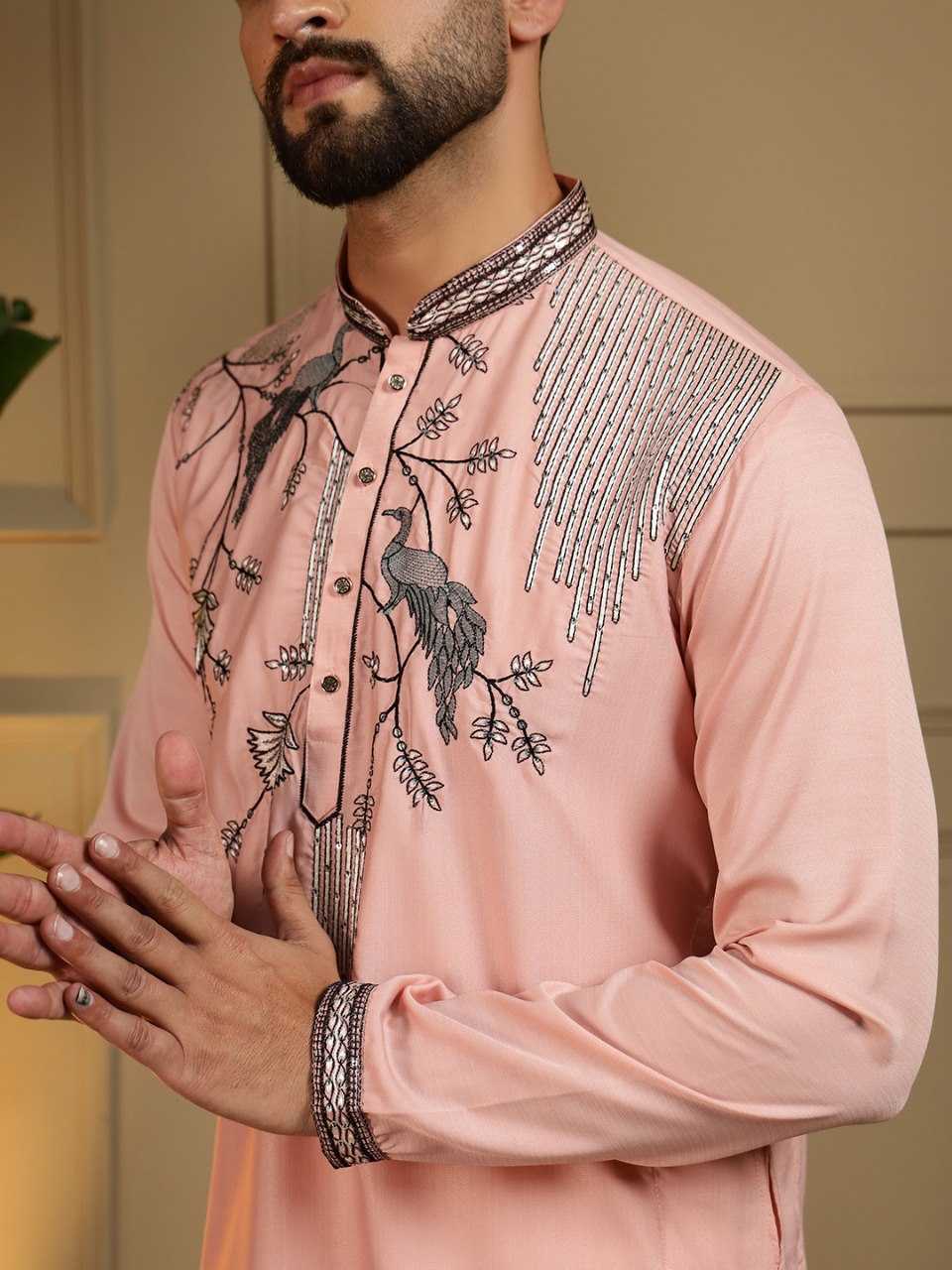 YNF Wholesale Silk Viscose Mens Kurta Pyjama KESH629 123 | Surat Manufacturer