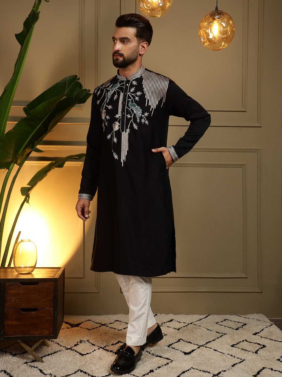 YNF Wholesale Silk Viscose Mens Kurta Pyjama KESH629 123 | Surat Manufacturer