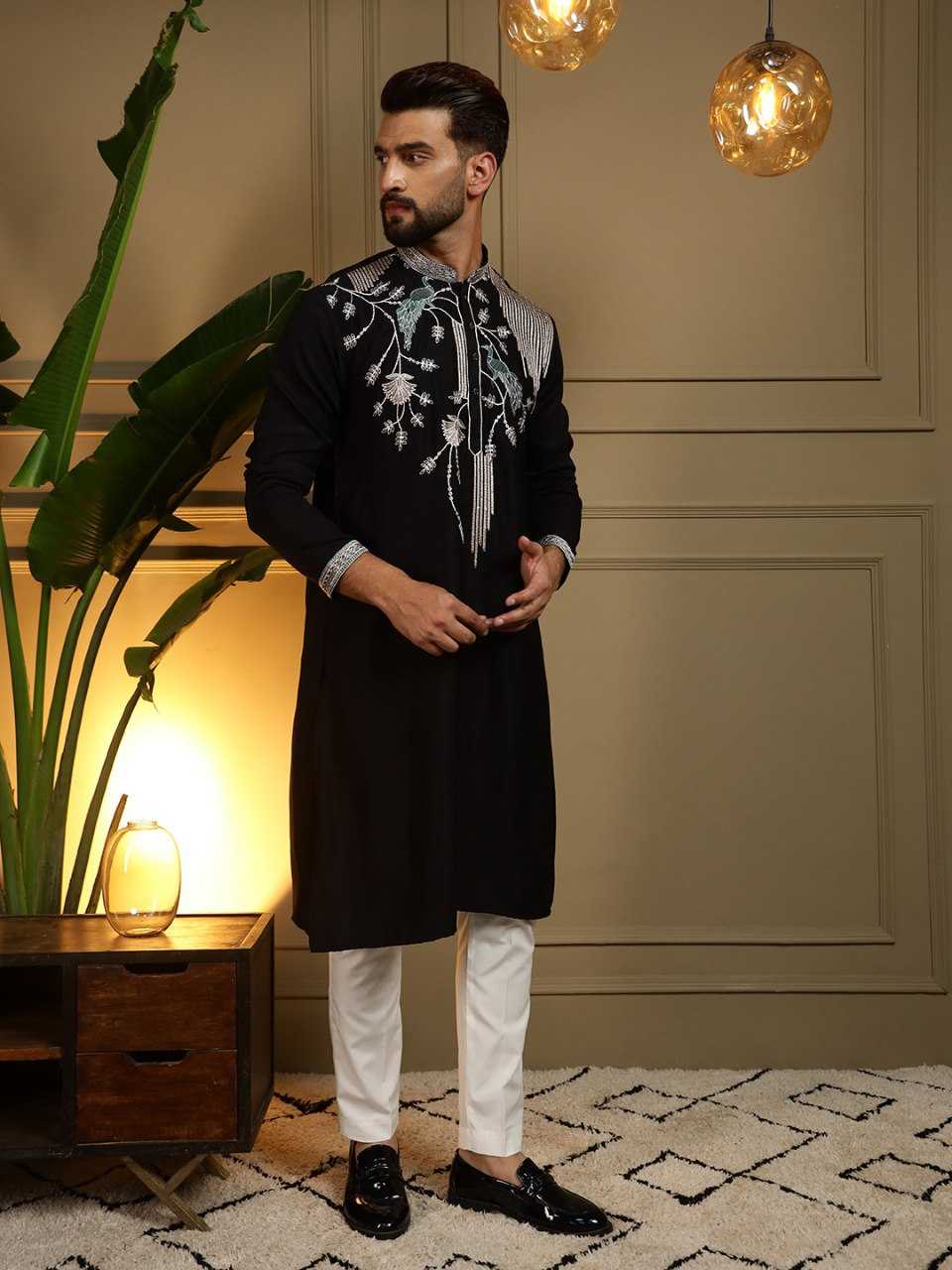 YNF Wholesale Silk Viscose Mens Kurta Pyjama KESH629 123 | Surat Manufacturer