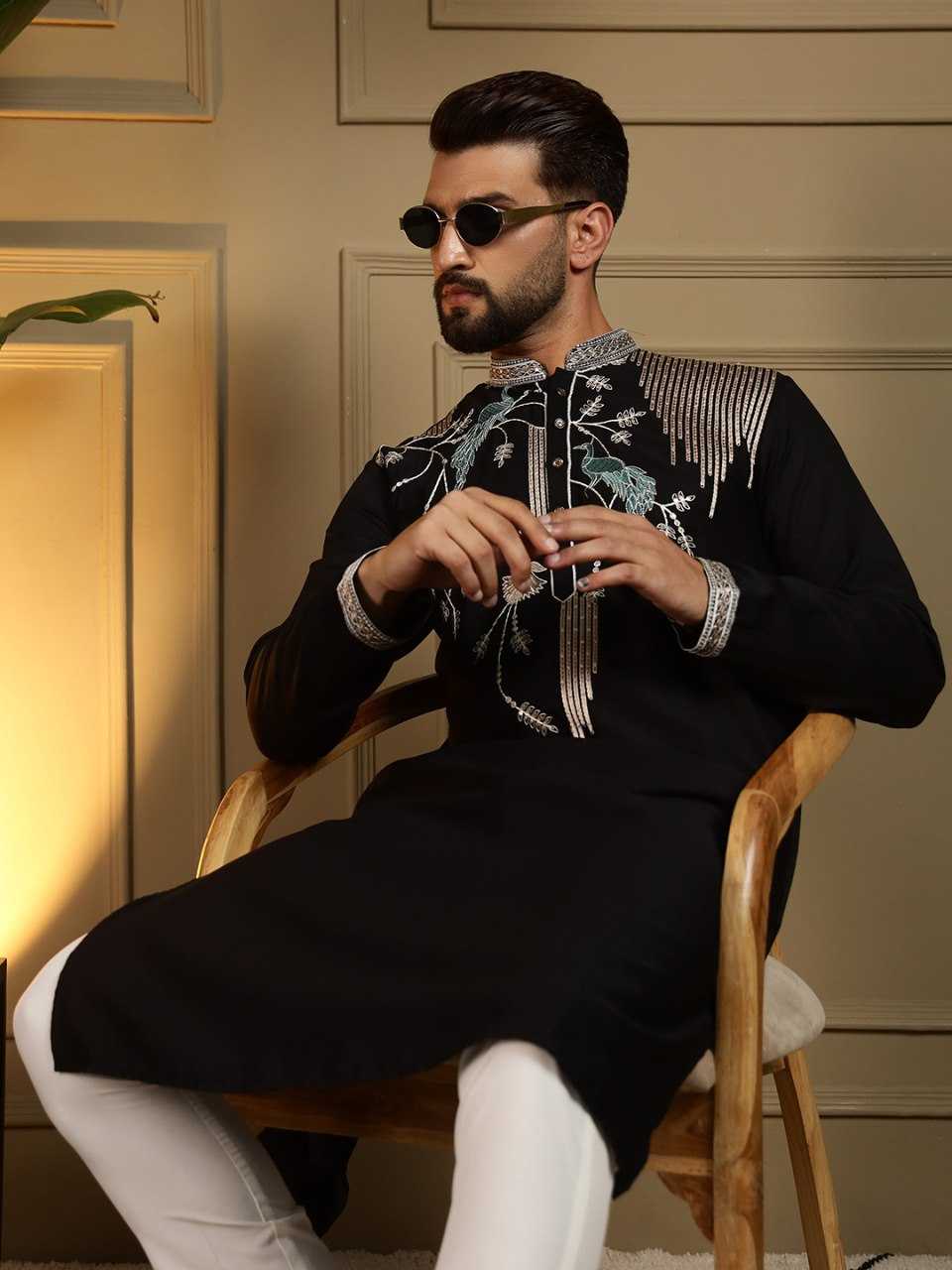 YNF Wholesale Silk Viscose Mens Kurta Pyjama KESH629 123 | Surat Manufacturer