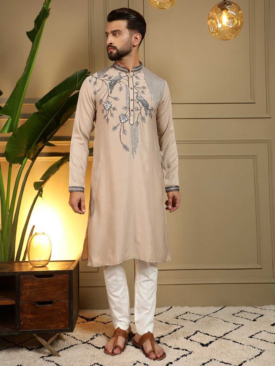 YNF Wholesale Silk Viscose Mens Kurta Pyjama KESH629 123 | Surat Manufacturer