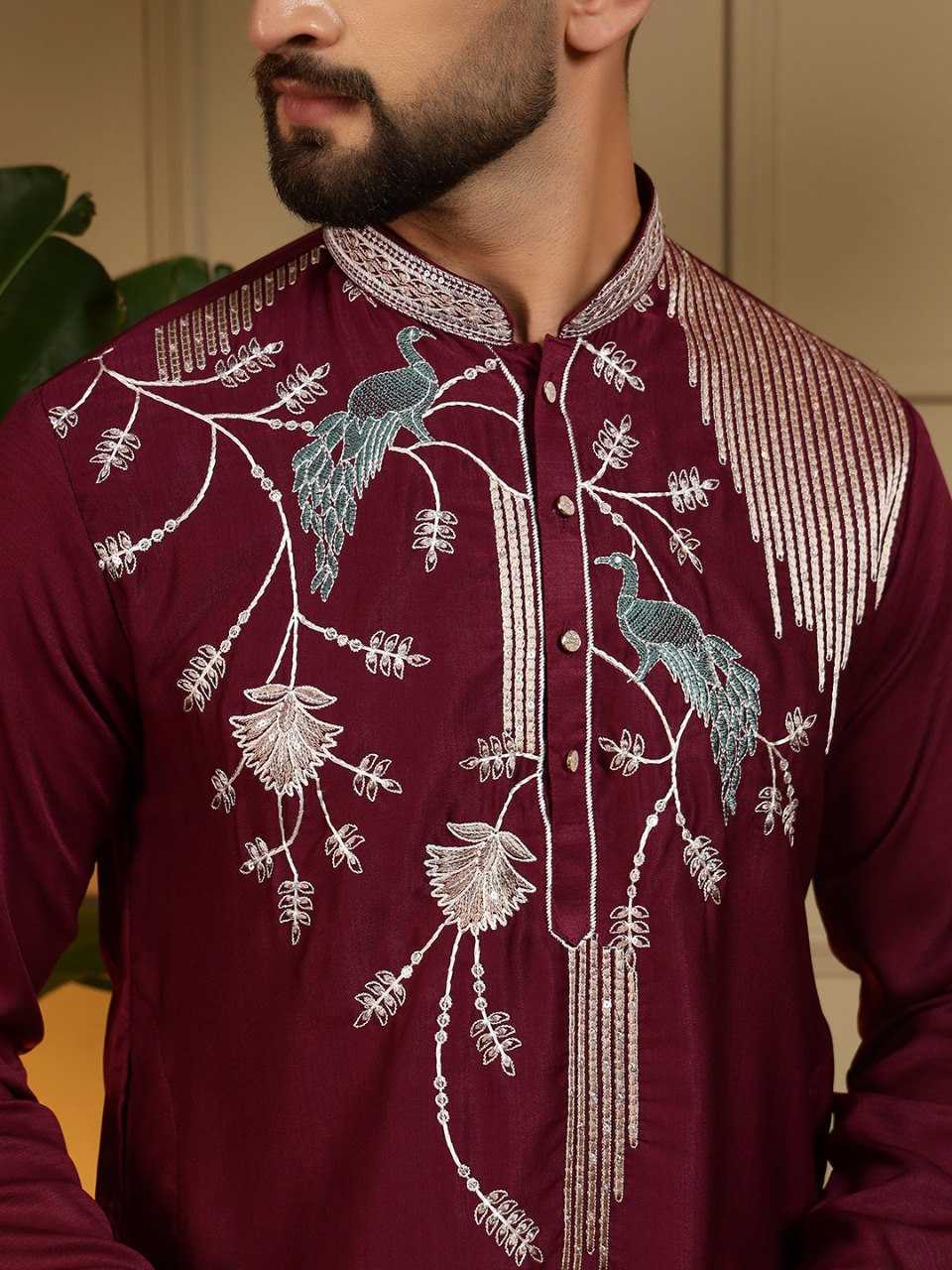 YNF Wholesale Silk Viscose Mens Kurta Pyjama KESH629 123 | Surat Manufacturer