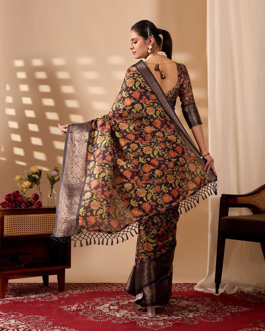YNF Wholesale Soft Linen Jari Floral Sarees KESH522 1079 | Surat Manufacturer