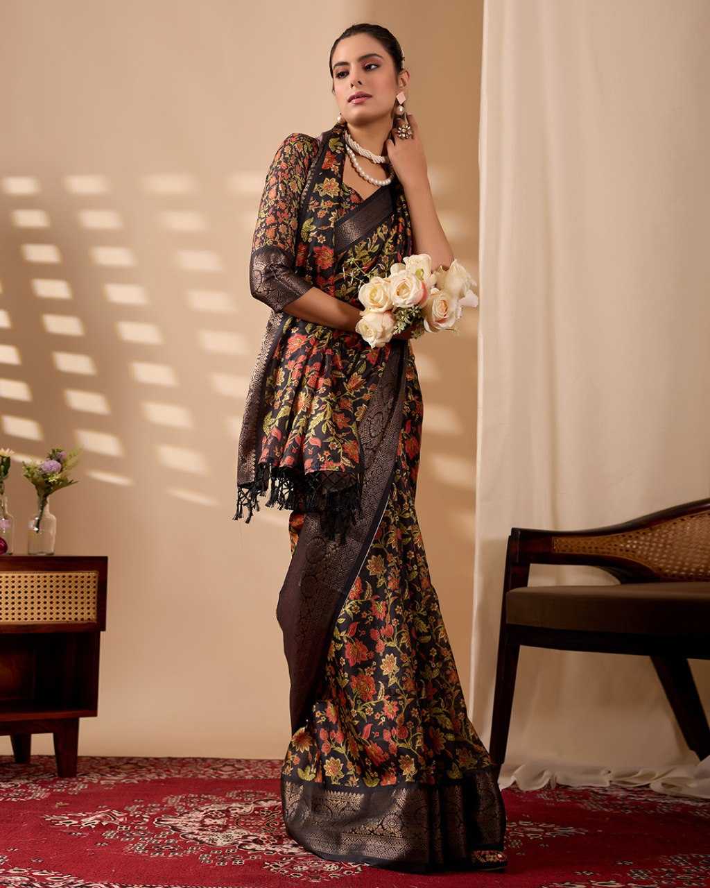 YNF Wholesale Soft Linen Jari Floral Sarees KESH522 1079 | Surat Manufacturer