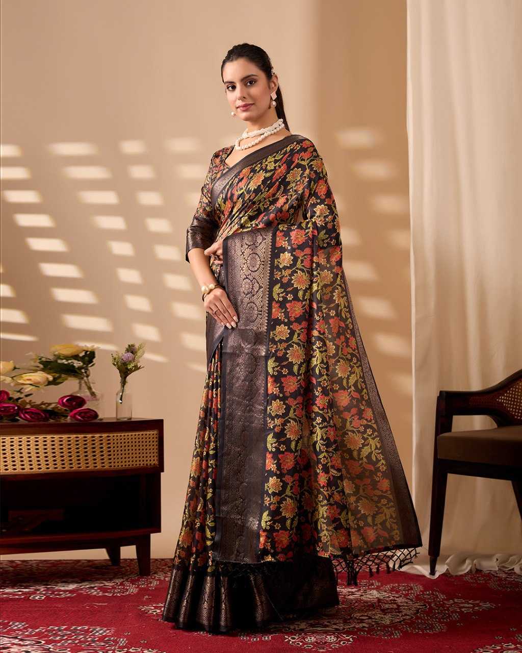 YNF Wholesale Soft Linen Jari Floral Sarees KESH522 1079 | Surat Manufacturer