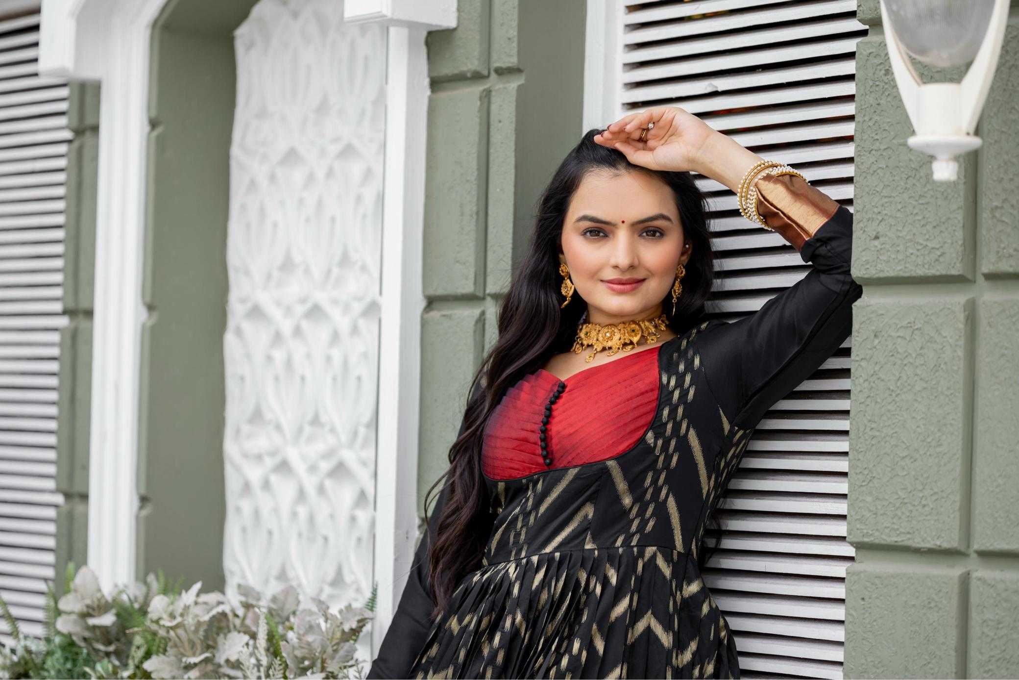 YNF Wholesale Soft Silk Printed Gowns KESH249 Chic black | Surat Manufacturer