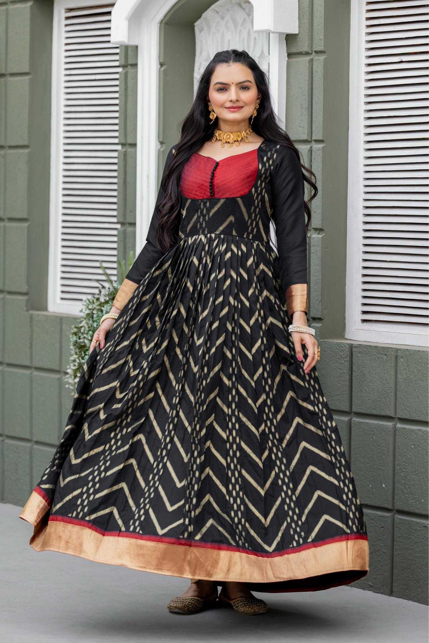 YNF Wholesale Soft Silk Printed Gowns KESH249 Chic black | Surat Manufacturer