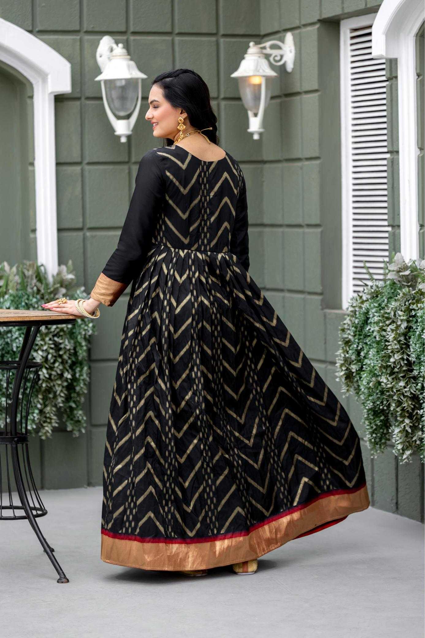 YNF Wholesale Soft Silk Printed Gowns KESH249 Chic black | Surat Manufacturer
