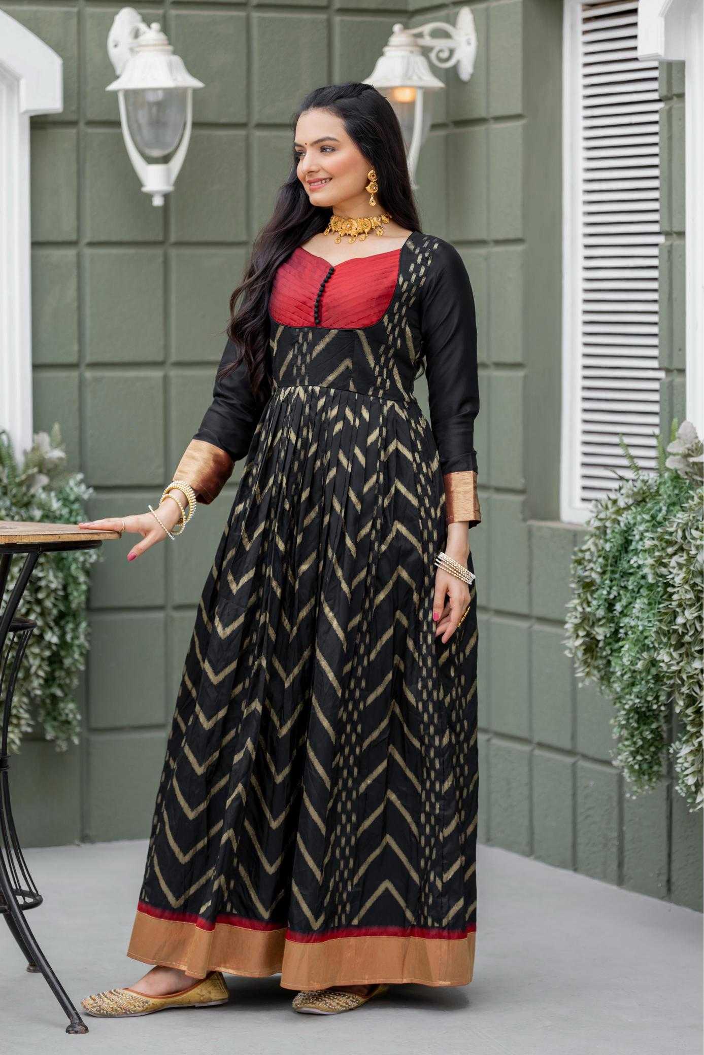 YNF Wholesale Soft Silk Printed Gowns KESH249 Chic black | Surat Manufacturer