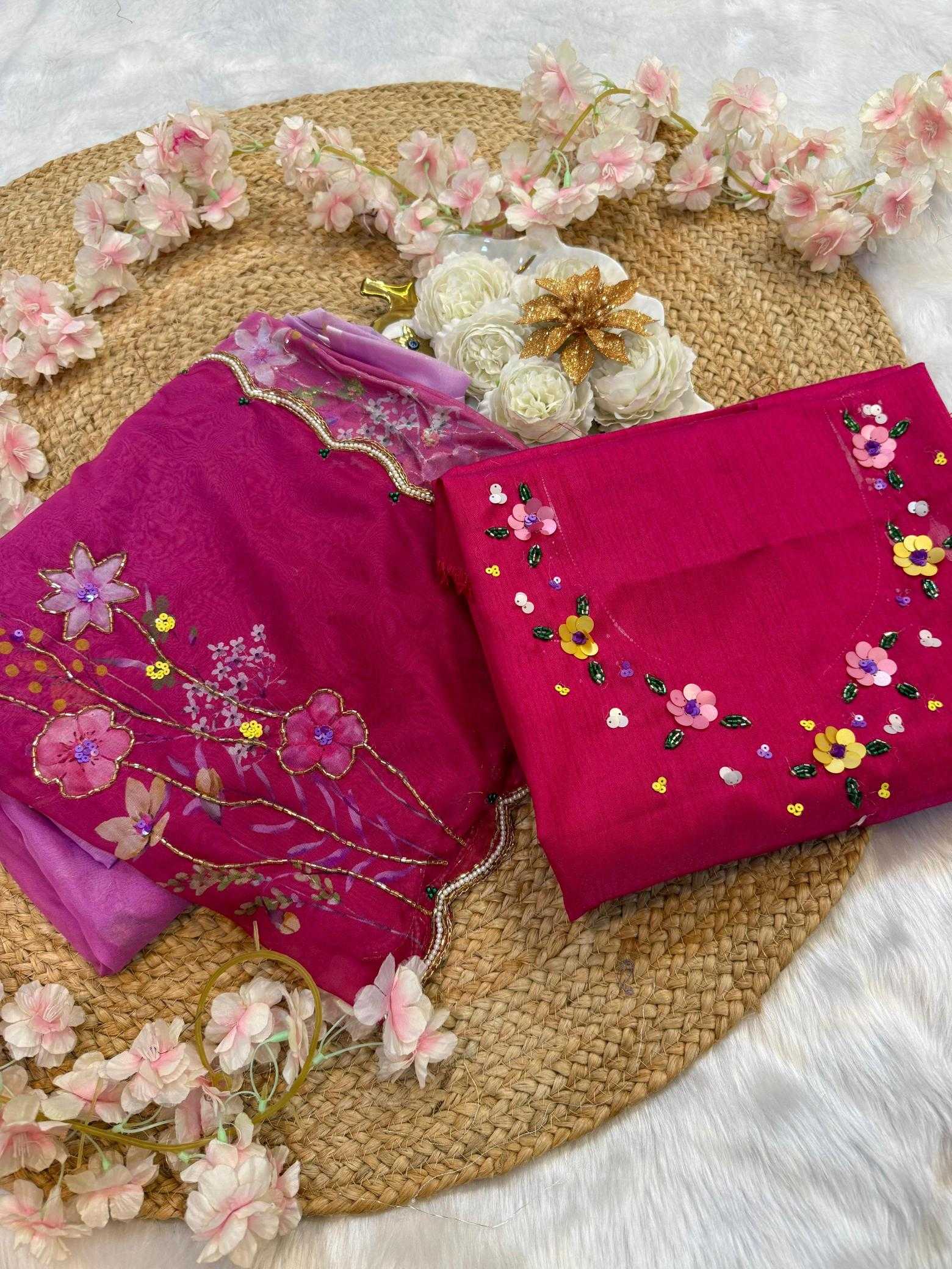 YNF Wholesale Tabby Silk Printed Silk Saree RIN164 PINK PATANK | Surat Manufacturer