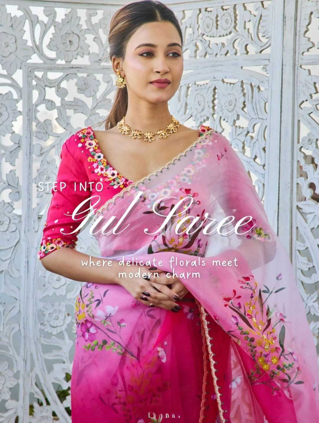 YNF Wholesale Tabby Silk Printed Silk Saree RIN164 PINK PATANK | Surat Manufacturer