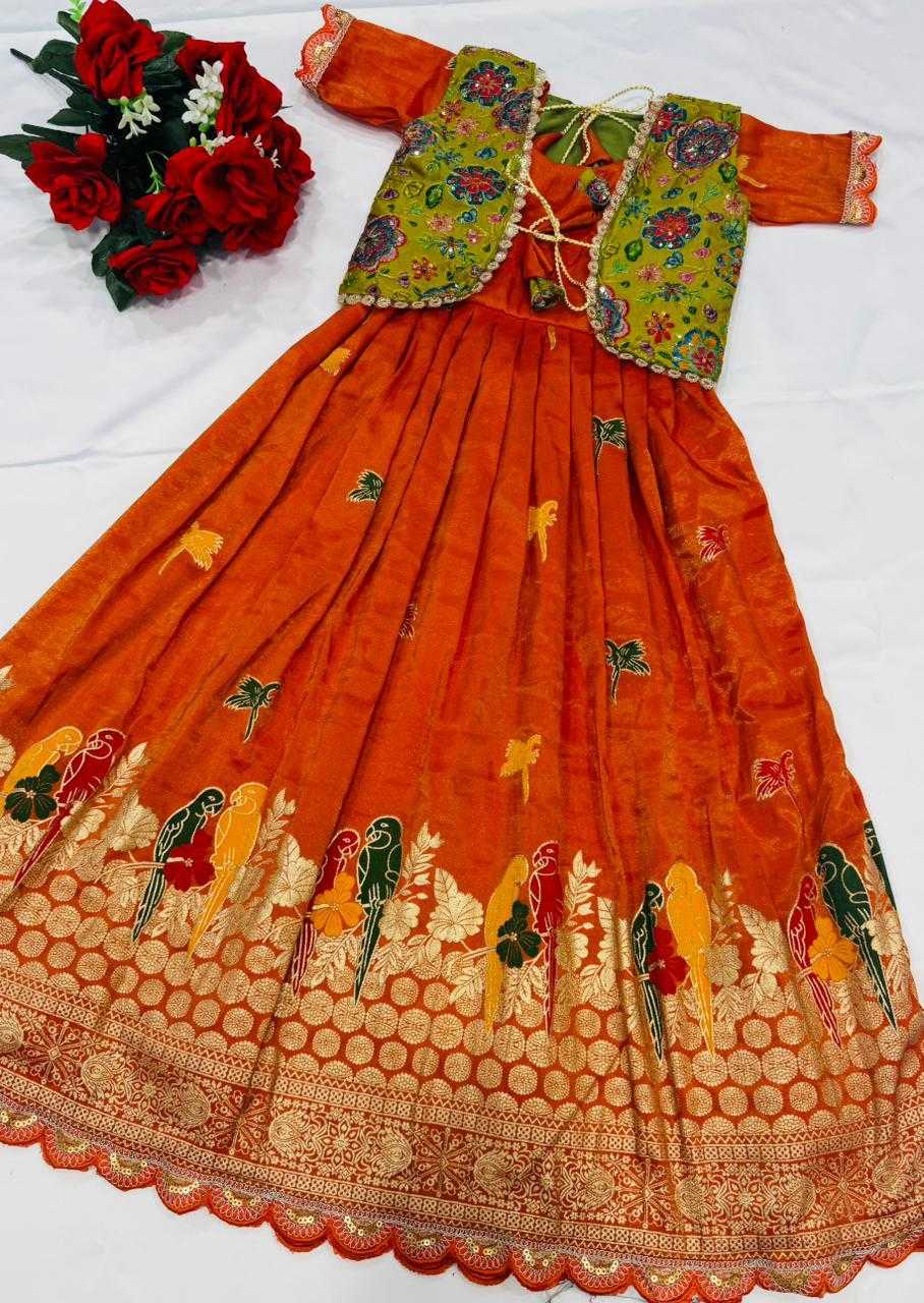 YNF Wholesale Tissue Silk Kids Gown RIN235 123 | Surat Manufacturer