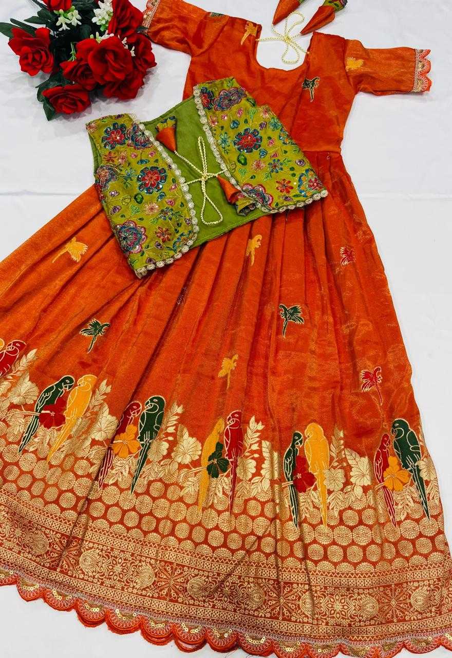 YNF Wholesale Tissue Silk Kids Gown RIN235 123 | Surat Manufacturer