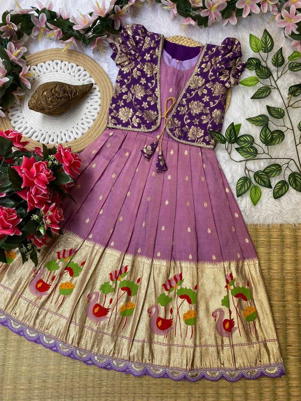 YNF Wholesale Tissue Silk Kids Gown RIN235 124 | Surat Manufacturer