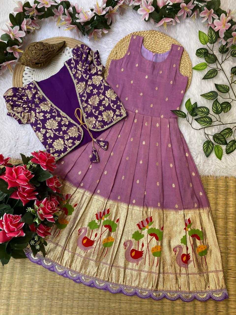 YNF Wholesale Tissue Silk Kids Gown RIN235 124 | Surat Manufacturer