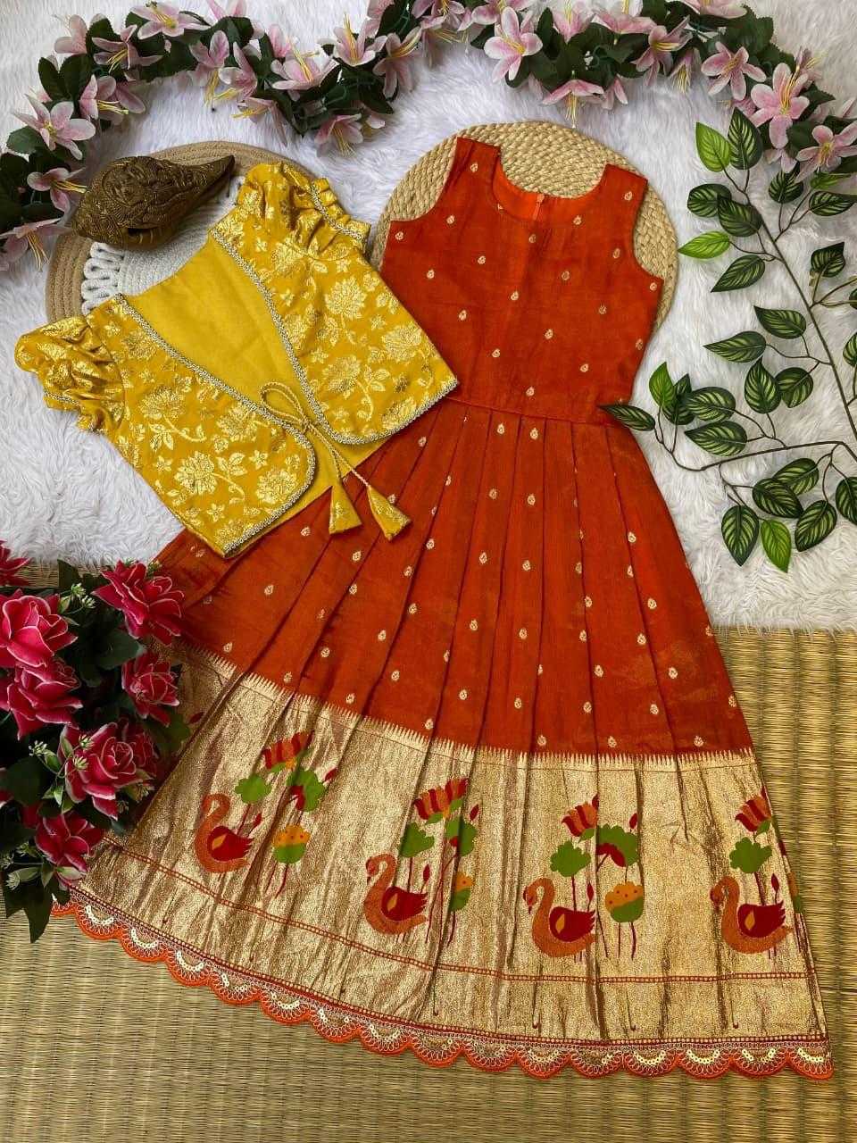 YNF Wholesale Tissue Silk Kids Gown RIN235 124 | Surat Manufacturer