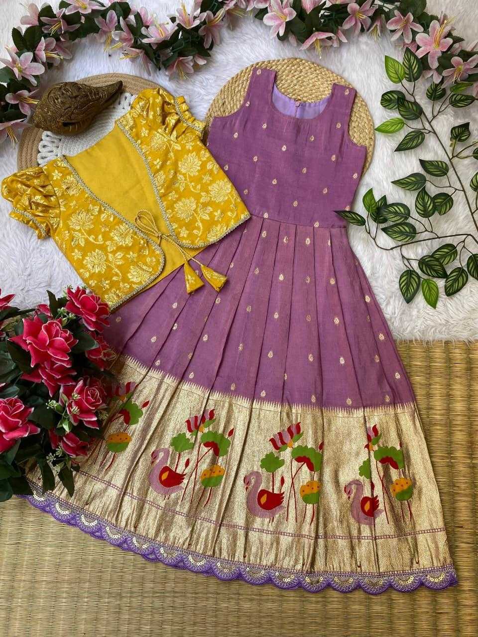 YNF Wholesale Tissue Silk Kids Gown RIN235 124 | Surat Manufacturer