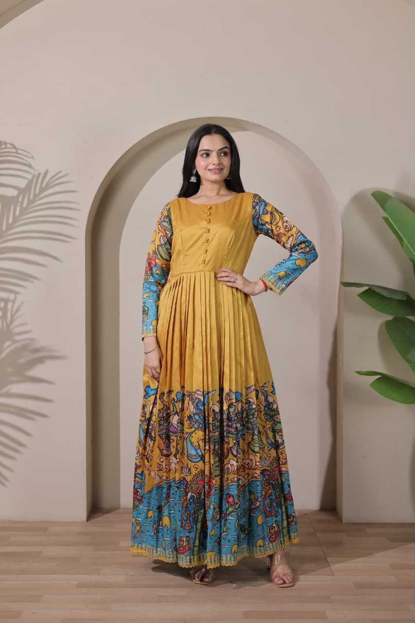 YNF Wholesale Tussar Silk Embroidery Gowns KESH249 2096 | Surat Manufacturer