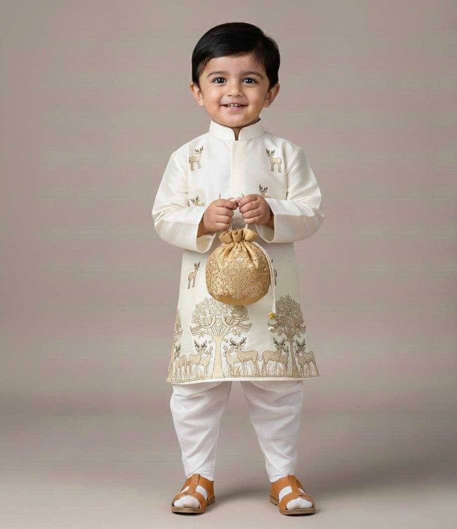 YNF Wholesale Tussar Silk Kids Dhoti Kurta KESH728 Tusser Silk | Surat Manufacturer