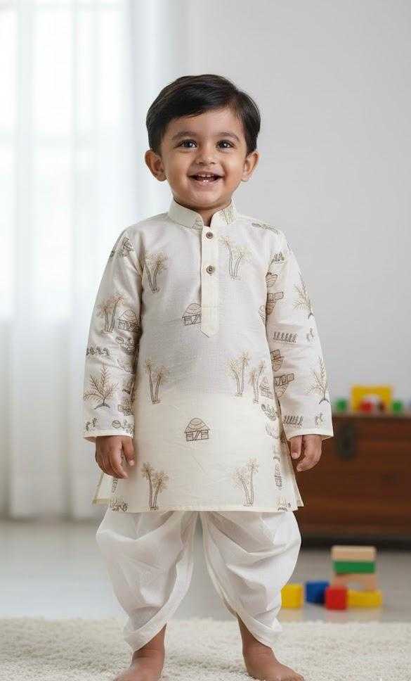 YNF Wholesale Tussar Silk Kids Dhoti Kurta KESH728 Tusser Silk | Surat Manufacturer