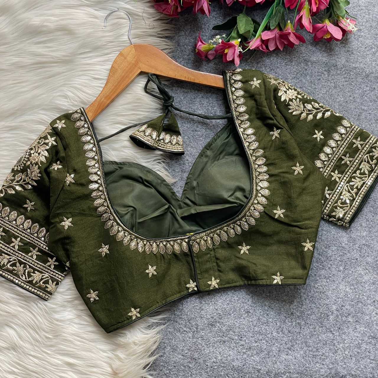 YNF Wholesale Vichitra Silk Sequence Embroidery Blouse KESH426 MUMTAZ CUT | Surat Manufacturer