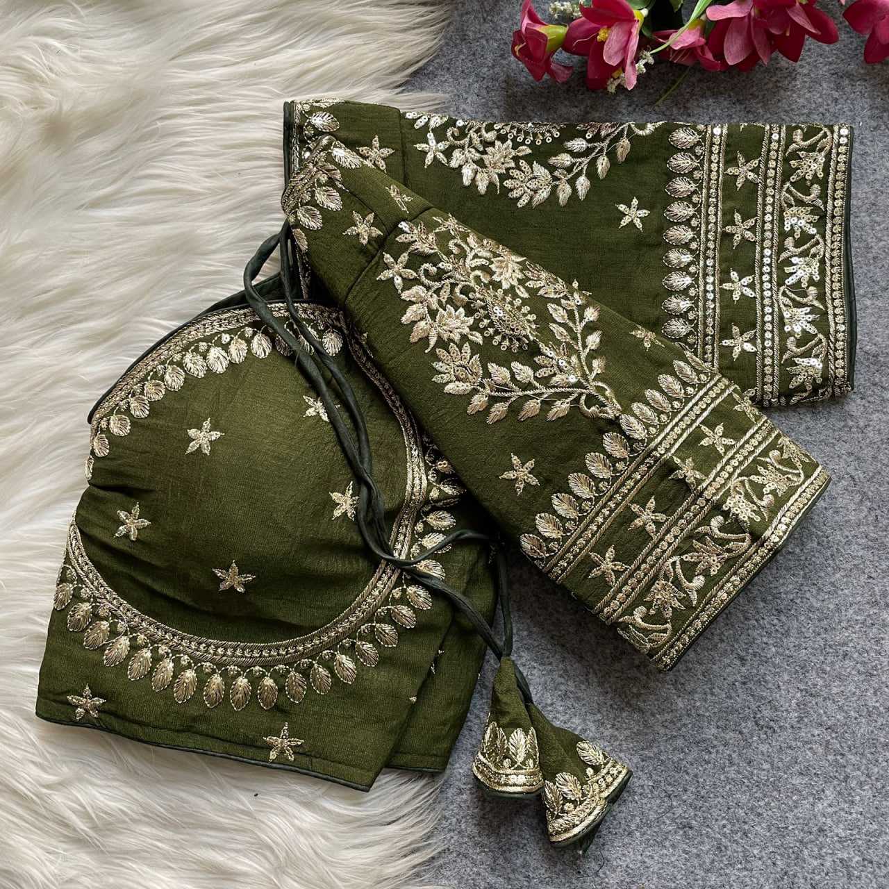 YNF Wholesale Vichitra Silk Sequence Embroidery Blouse KESH426 MUMTAZ CUT | Surat Manufacturer