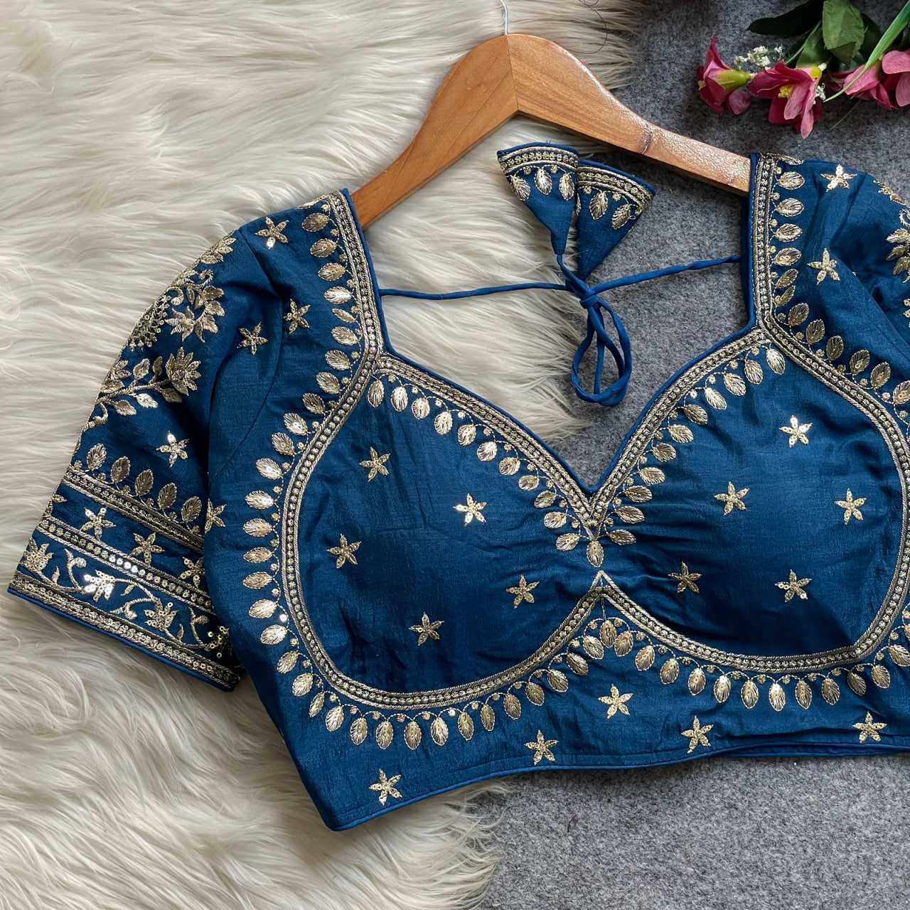YNF Wholesale Vichitra Silk Sequence Embroidery Blouse KESH426 MUMTAZ CUT | Surat Manufacturer