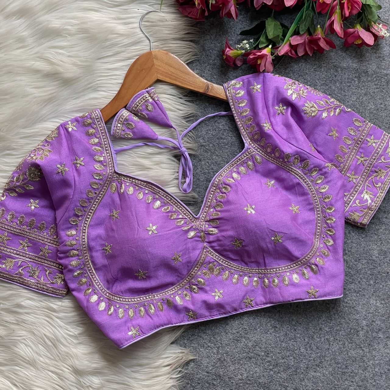 YNF Wholesale Vichitra Silk Sequence Embroidery Blouse KESH426 MUMTAZ CUT | Surat Manufacturer