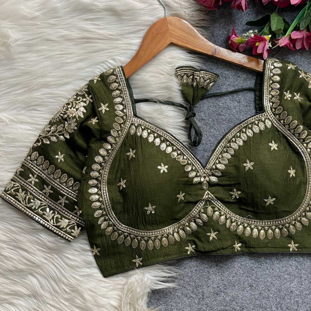 YNF Wholesale Vichitra Silk Sequence Embroidery Blouse KESH426 MUMTAZ CUT | Surat Manufacturer
