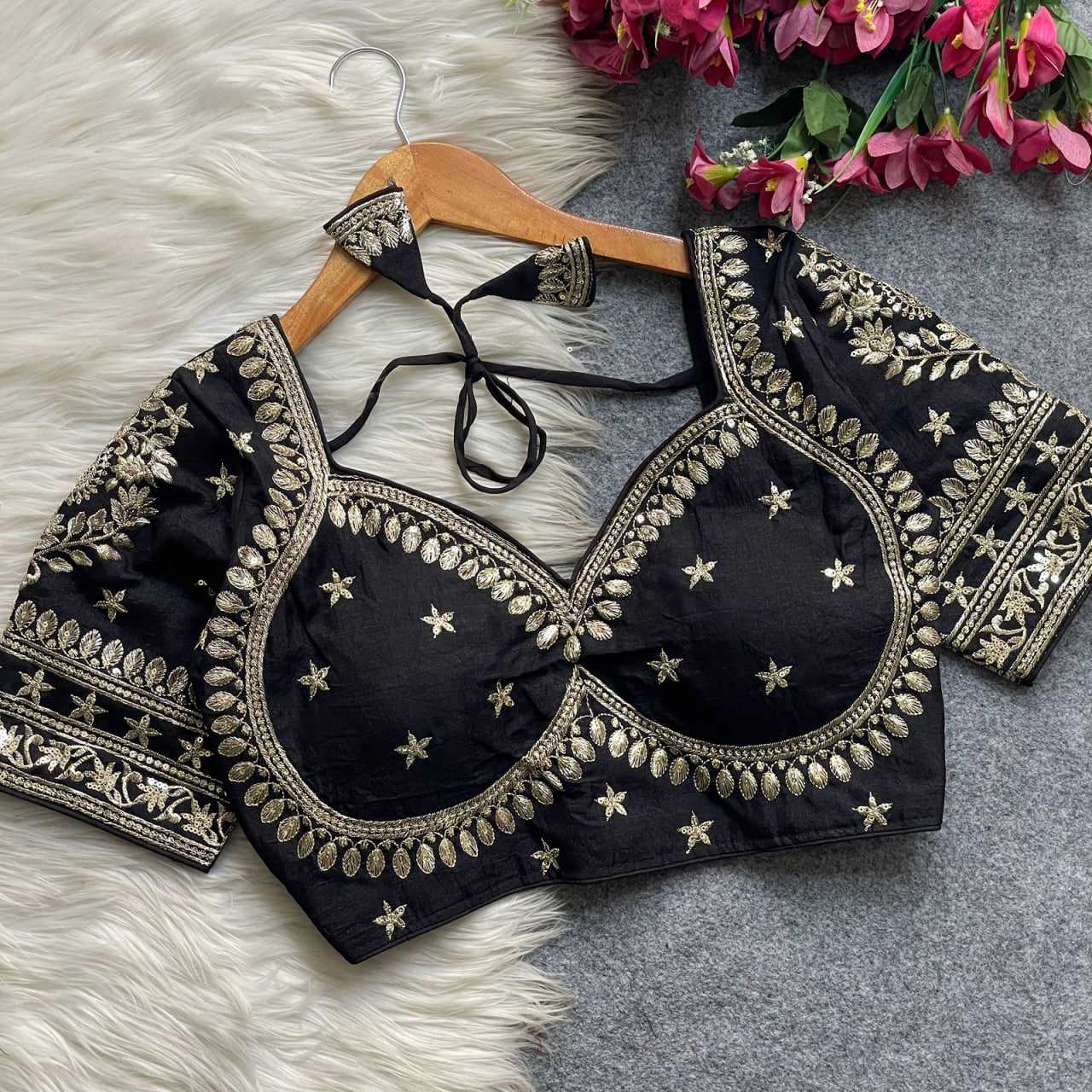 YNF Wholesale Vichitra Silk Sequence Embroidery Blouse KESH426 MUMTAZ CUT | Surat Manufacturer