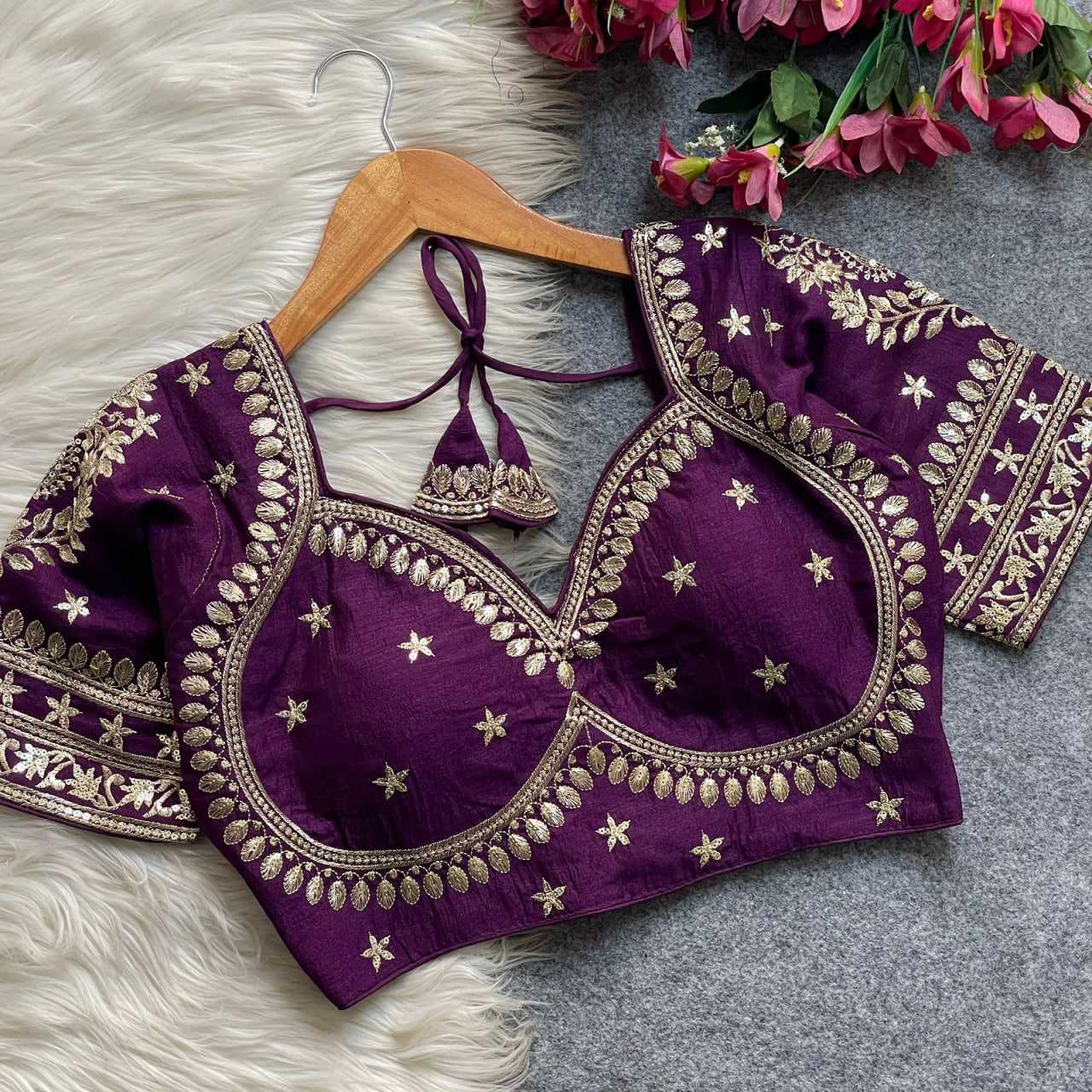 YNF Wholesale Vichitra Silk Sequence Embroidery Blouse KESH426 MUMTAZ CUT | Surat Manufacturer