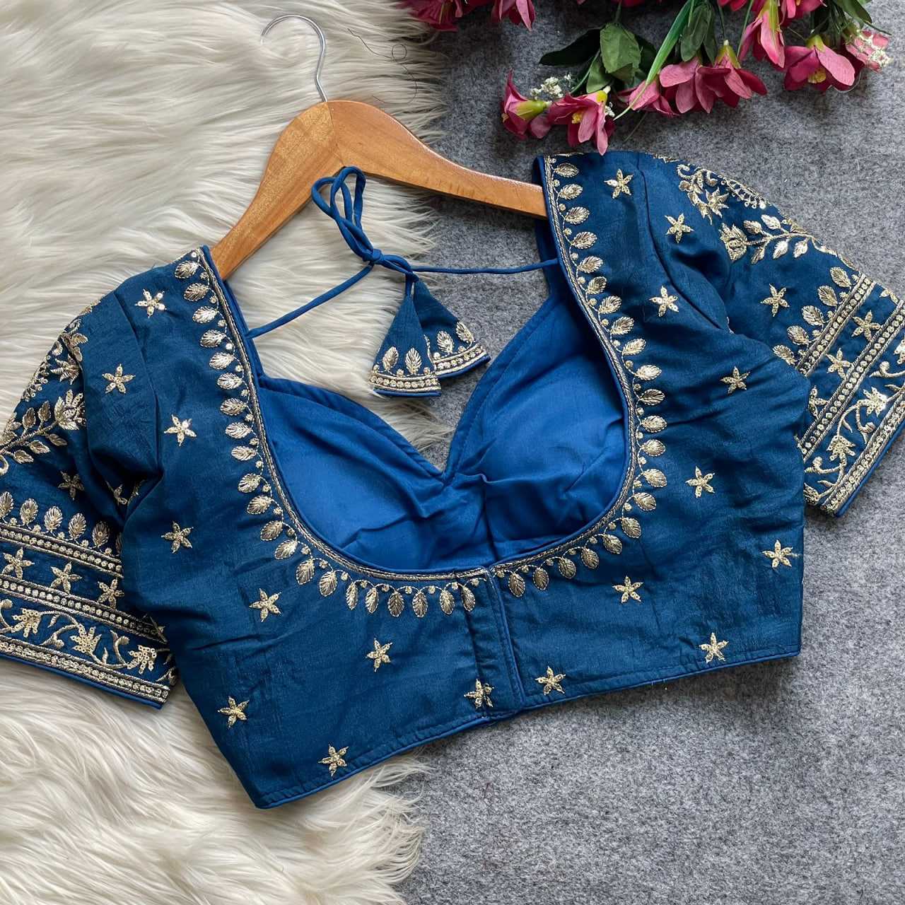 YNF Wholesale Vichitra Silk Sequence Embroidery Blouse KESH426 MUMTAZ CUT | Surat Manufacturer