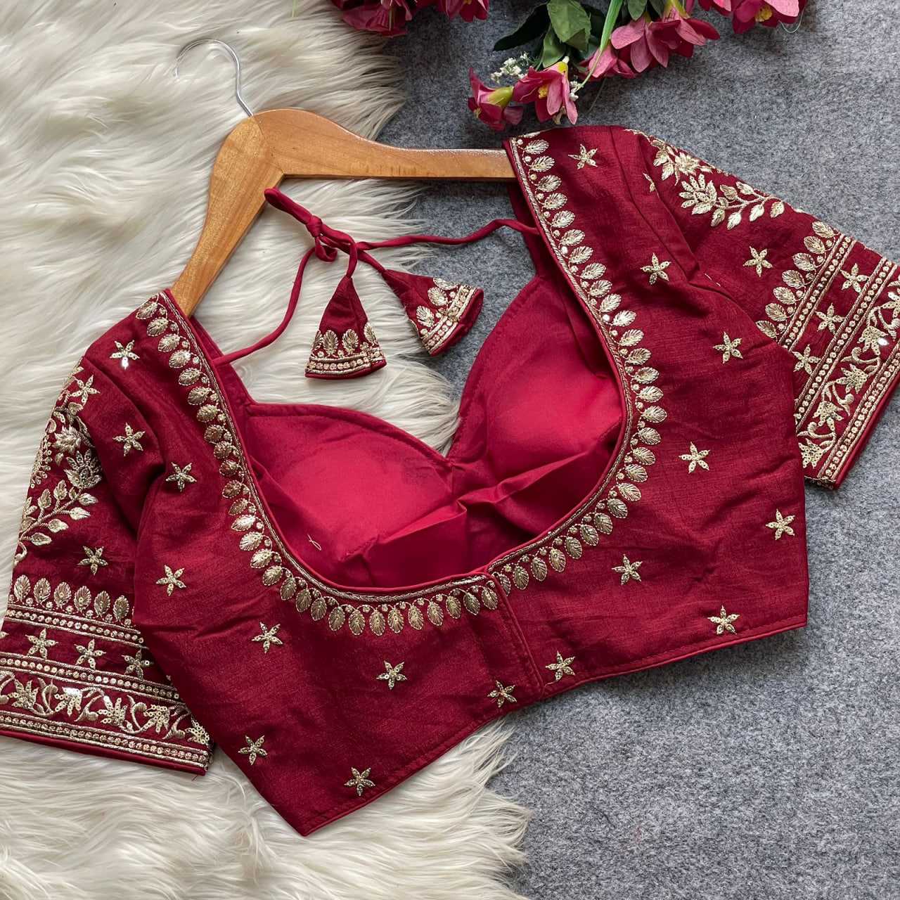 YNF Wholesale Vichitra Silk Sequence Embroidery Blouse KESH426 MUMTAZ CUT | Surat Manufacturer