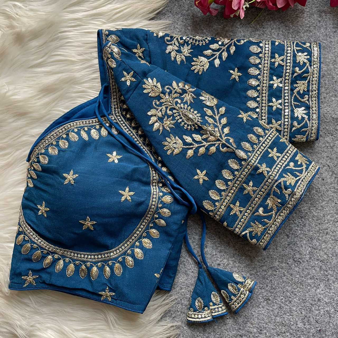 YNF Wholesale Vichitra Silk Sequence Embroidery Blouse KESH426 MUMTAZ CUT | Surat Manufacturer