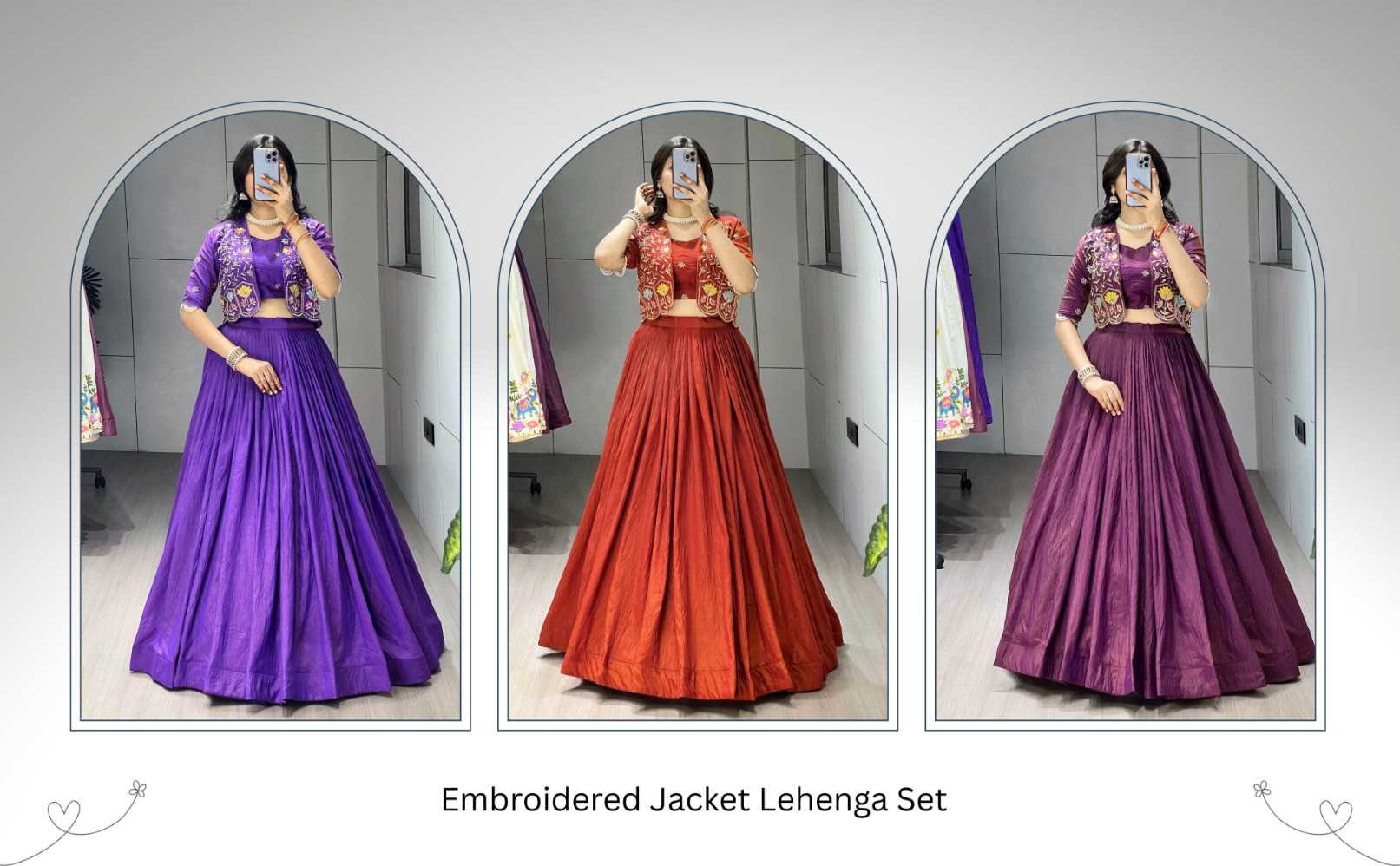 YNF Wholesale Vichitra Silk Wedding Lehenga KESH530 jacket-Lehenga | Surat Manufacturer
