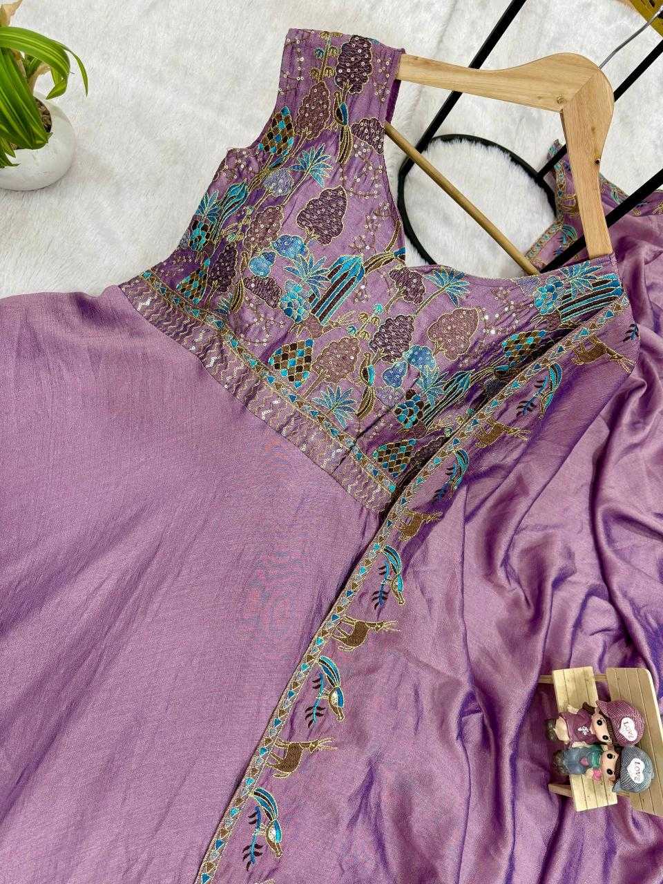 YNF Wholesale Vichitra Silk Embroidered Gown RIN215 39 | Surat Manufacturer