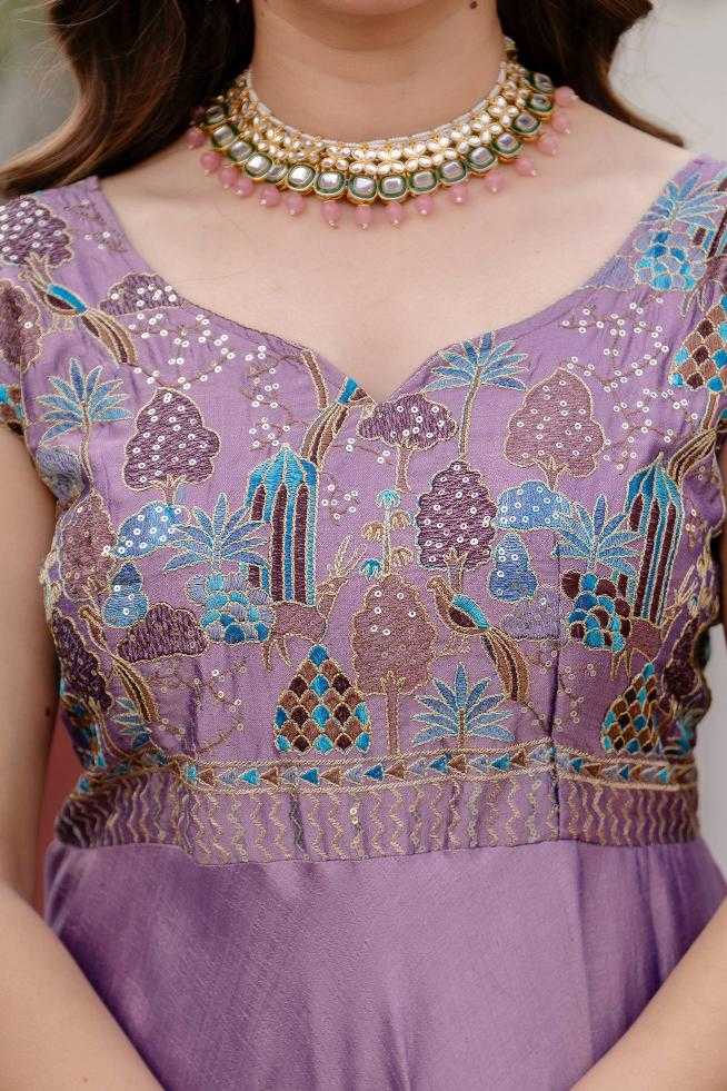 YNF Wholesale Vichitra Silk Embroidered Gown RIN215 39 | Surat Manufacturer