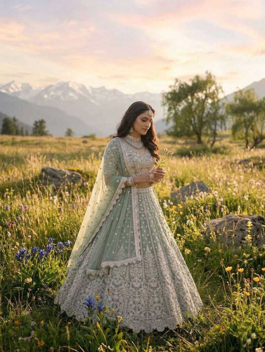 YNF Wholesale Butterfly Net Embroidered Lehenga KESH630 1093 | Surat Manufacturer