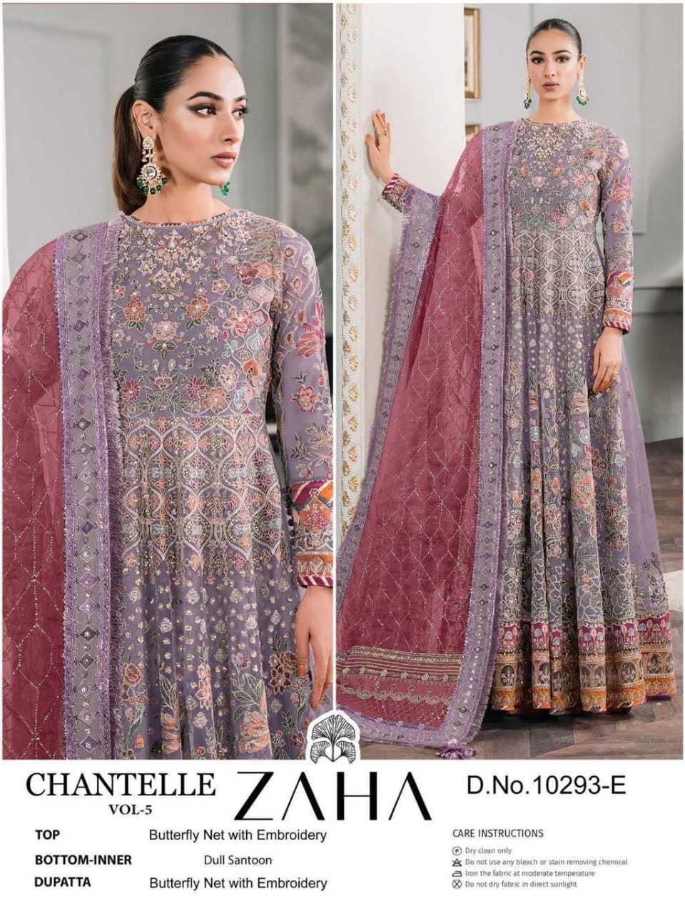 YNF Wholesale Butterfly Net Embroidery Gowns KESH677 ZAHA CHANTELLE-VOL-5 10293 | Surat Manufacturer