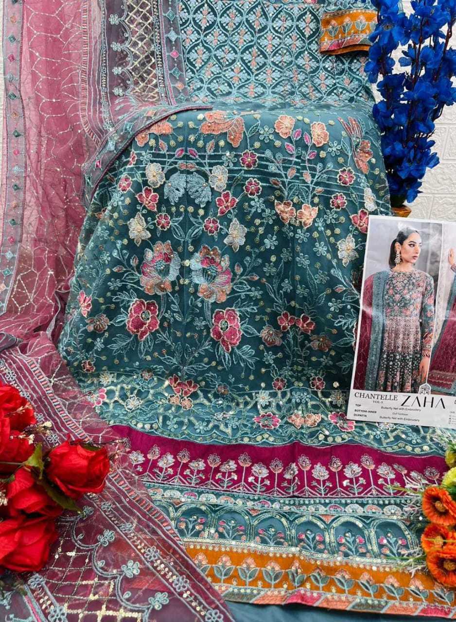 YNF Wholesale Butterfly Net Embroidery Gowns KESH677 ZAHA CHANTELLE-VOL-5 10293 | Surat Manufacturer